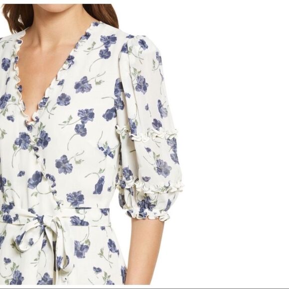 NEW REFORMATION Tanna In Blueberries Midi Dress - Picture 2 of 8